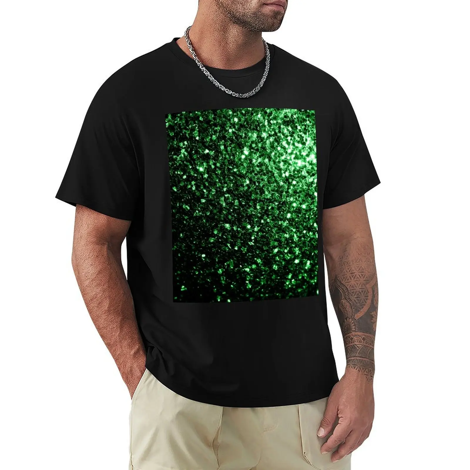 

Glamour Dark Green faux glitter sparkles (Photo of Glitter - Not Reflective) T-Shirt boys whites Men's t-shirt
