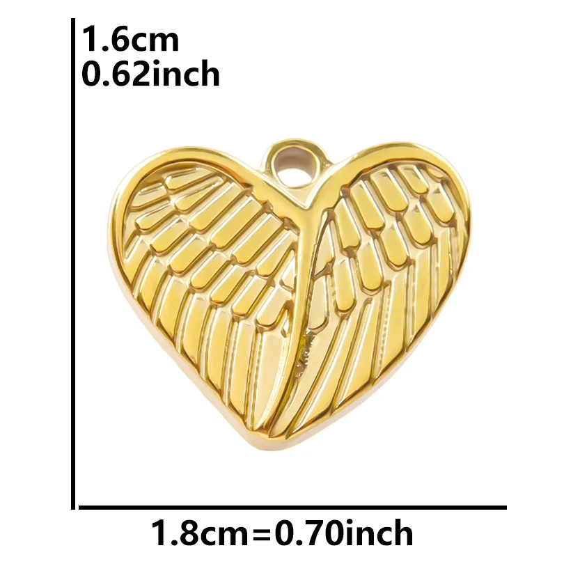 7pcs/Lot Love Wing Senior Pendant Colour Stainless Steel Pendants New In No Fading For Diy Necklace Jewelry Hand Making Findings image 3