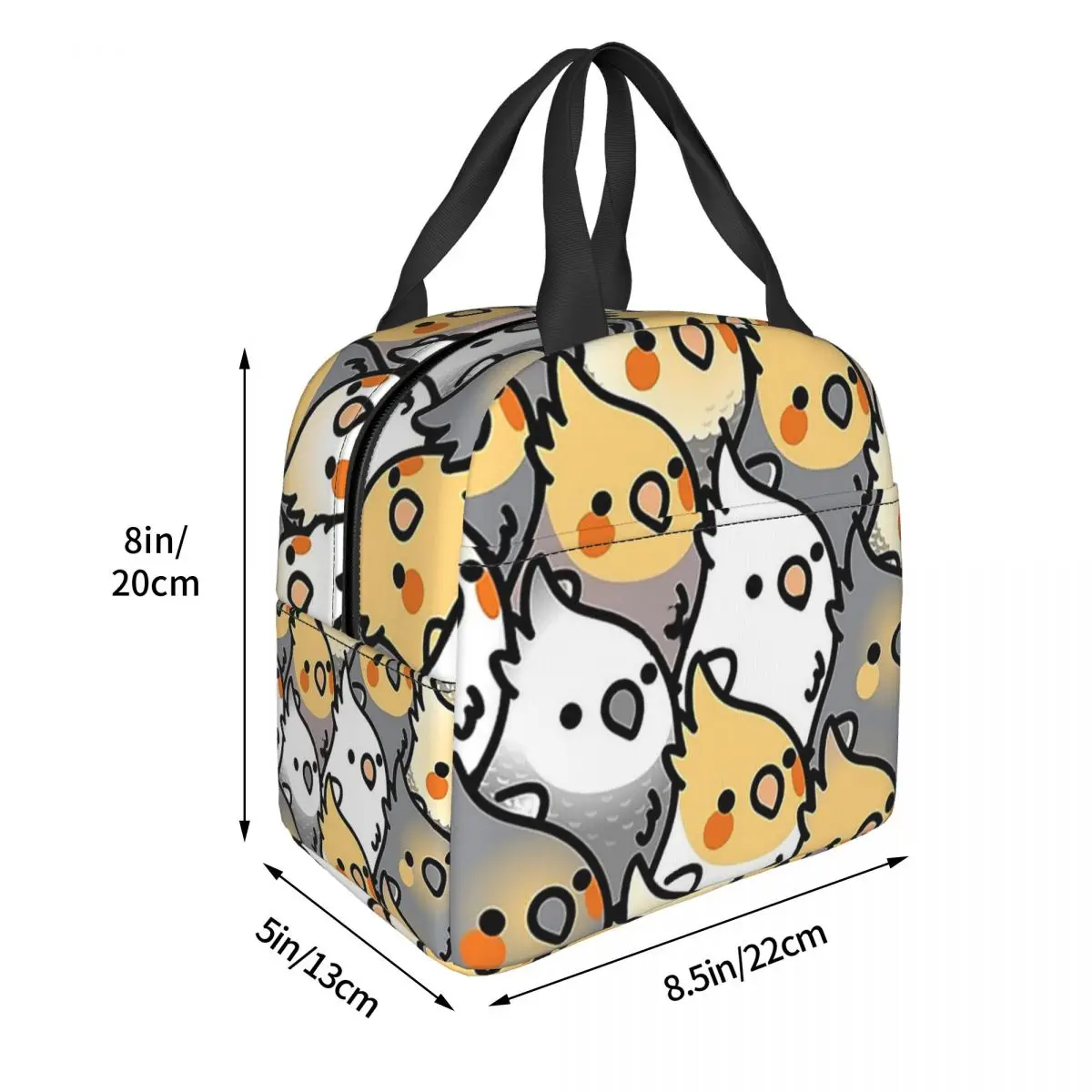 Chubby Cockatiel Party Lunch Bags Insulated Bento Box Lunch Tote Leakproof Picnic Bags Thermal Bag for Woman Kids Travel