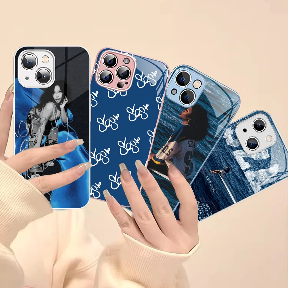 

Singer SZA SOS Phone Case For iPhone 15 13 12 Mini 11 Pro XS Max X XR 14 Plus Tempered Glass Cover
