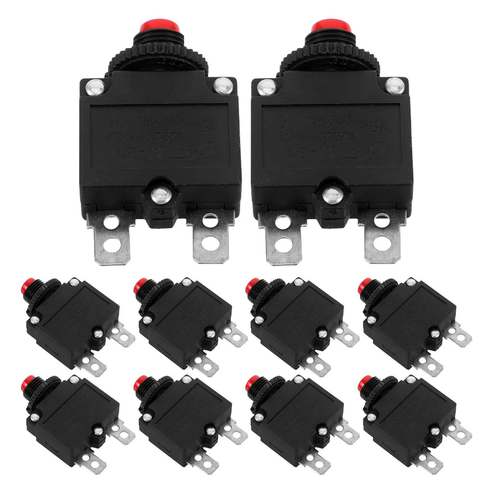 

10Pcs Thermal Overload Protector Manual Reset Breaker Button Electric Circuit Protector Switch Push Button Accessories for Home