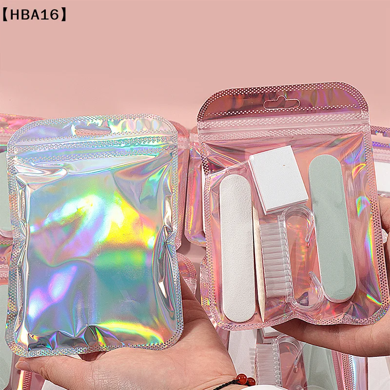 (HBA16) 네일 아트 키트, 네일 파일 버퍼 샌딩 폴리싱 블록, 매니큐어 더스트 브러쉬 스펀지 세트 (전문가 및 가정용)