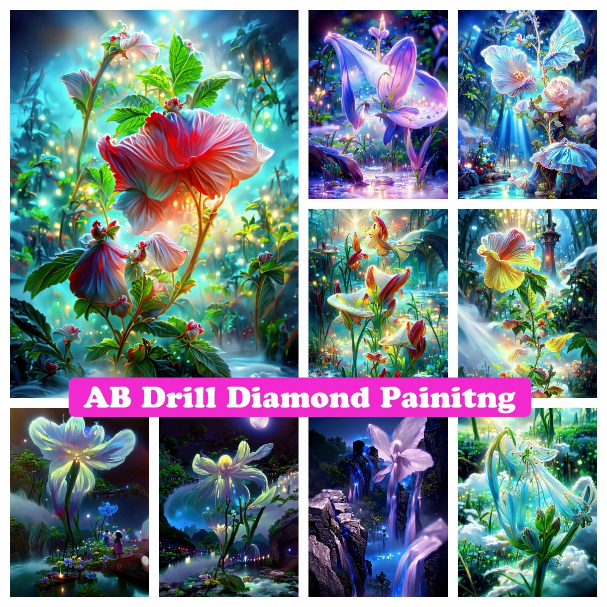 

Dream Garden Cottonrose Hibiscus 5D AB Drills Diamond Painting Embroidery Fantasy Flower Cross Stitch Mosaic Handmade Home Decor