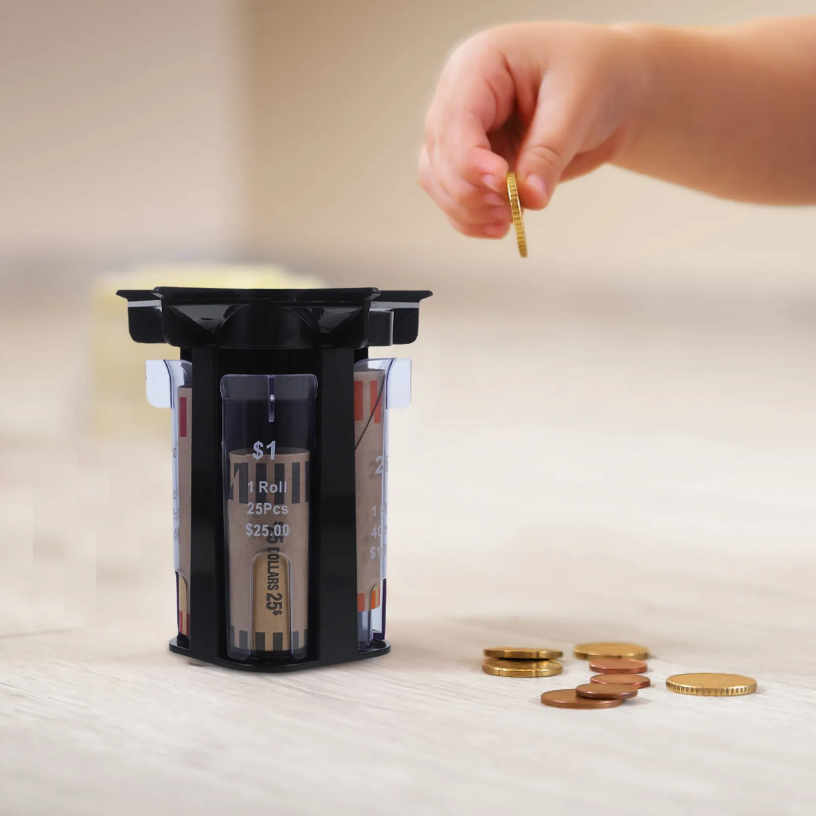 

Efficient Coin Storage Holder Plastic Coin Organizer Bucket for Home Office Counting Sorting and Managing Coins Compact Design