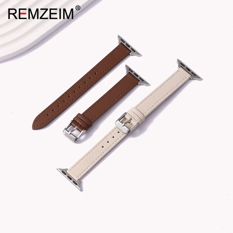 حزام جلدي نحيف لساعة أبل الترا 2 لسلسلة IWatch 10 9 8 7 6 5 4 3 سوار ساعة أبل 44/40/45/46/41/42/49 ملم