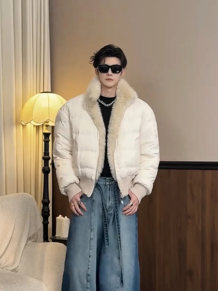 

Double-Sided Wear Thiened Fce Lined ort Cotton Jaet Stand Collar Men's Winter Warm Outerwear Stand Fit Online Exc...