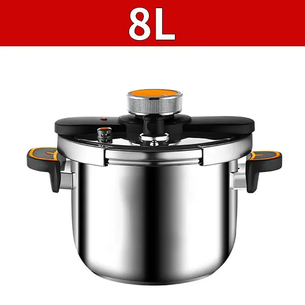 Oranje Keuken Snelkookpan 4L/6L/8L Roestvrij Staal Explosieveilige Snel Koken Drukpot Gas & Inductie Compatibel