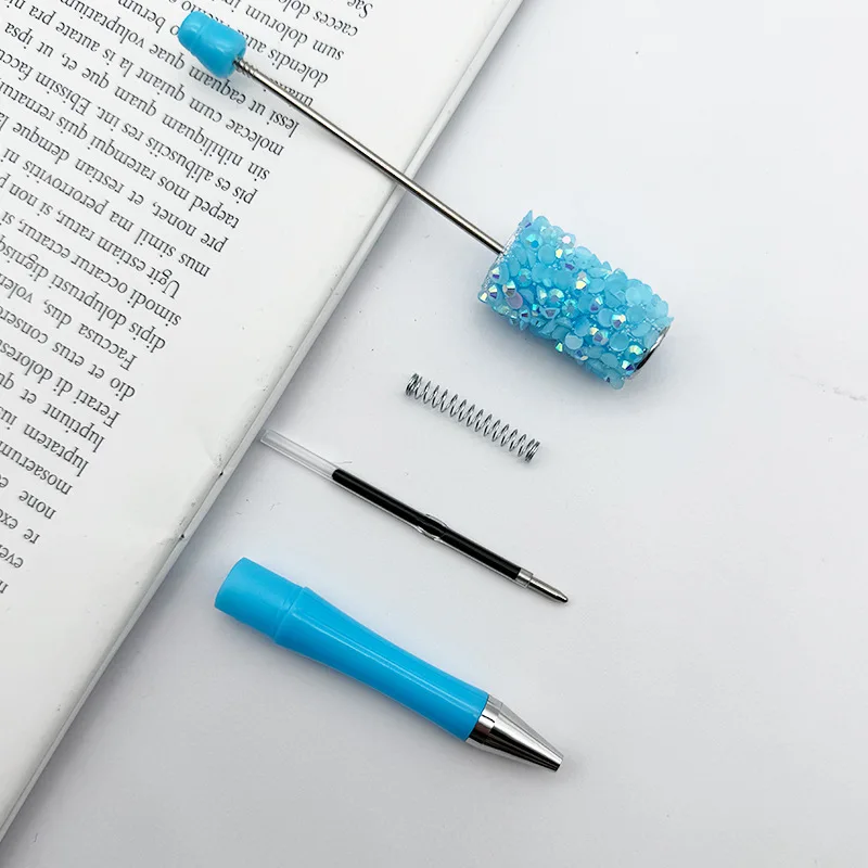 Imagem -04 - Canetas Esferográficas para Escrita Faça Você Mesmo Bead Pen Diamante Glitter Caneta Frisada Caneta Beadable Papelaria Escolar Japonês Coreano 50 Pcs