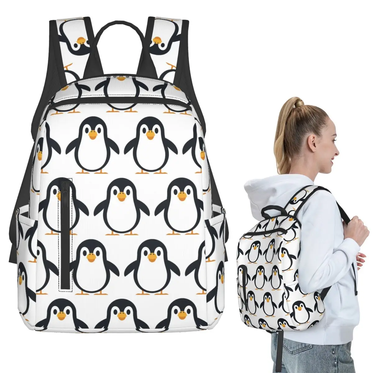 

Penguin Backpack Student BookBag Children School Bag Computer Shoulder Bags Men Women
