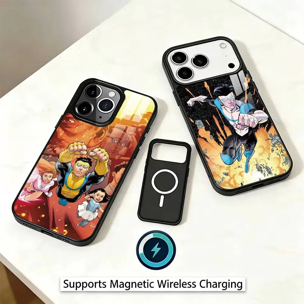 I-Invincible Funny Phone Case For iPhone17,16,15,14,13,12,11 Plus,Pro Magnetic Supports Magnetic Wireless Charging