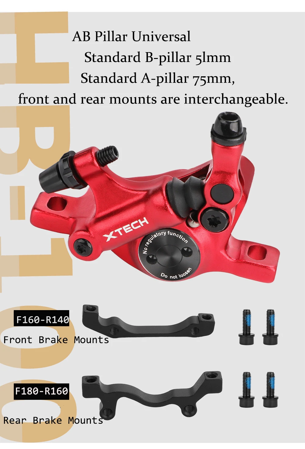 ZOOM HB-100 XTECH MTB hydraulisches Scheibenbremsen-Set für Mountain/Elektrisches Faltrad vorne und hinten ​ Fahrradzubehör – Detail 7