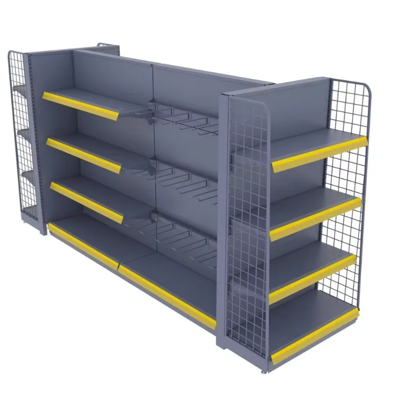 

Supermarket Shelving Retail Store One-Stop Service Design Daily Necessities Shelf Layout Metal and Steel Display Equipment