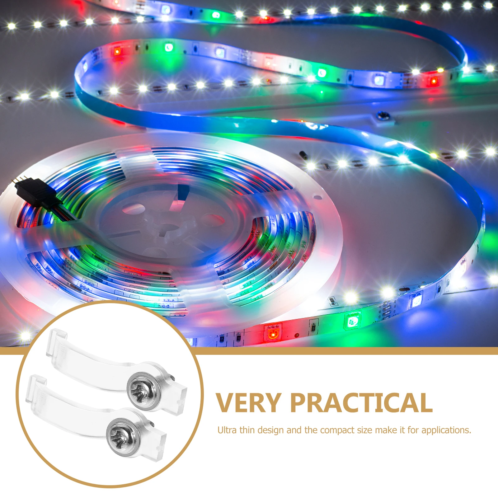 

100 Pcs LED Strip Light Clips Plastic Waterproof Mounting Brackets for SMD3528 SMD5050 LED Strip Lights
