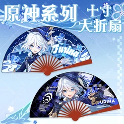 New Foldable Fan Anime Game Figure Theme Folding Fans Cartoon Wanderer Furina Xiao Zhongli Cosplay Props Hand Fans Gift One Size