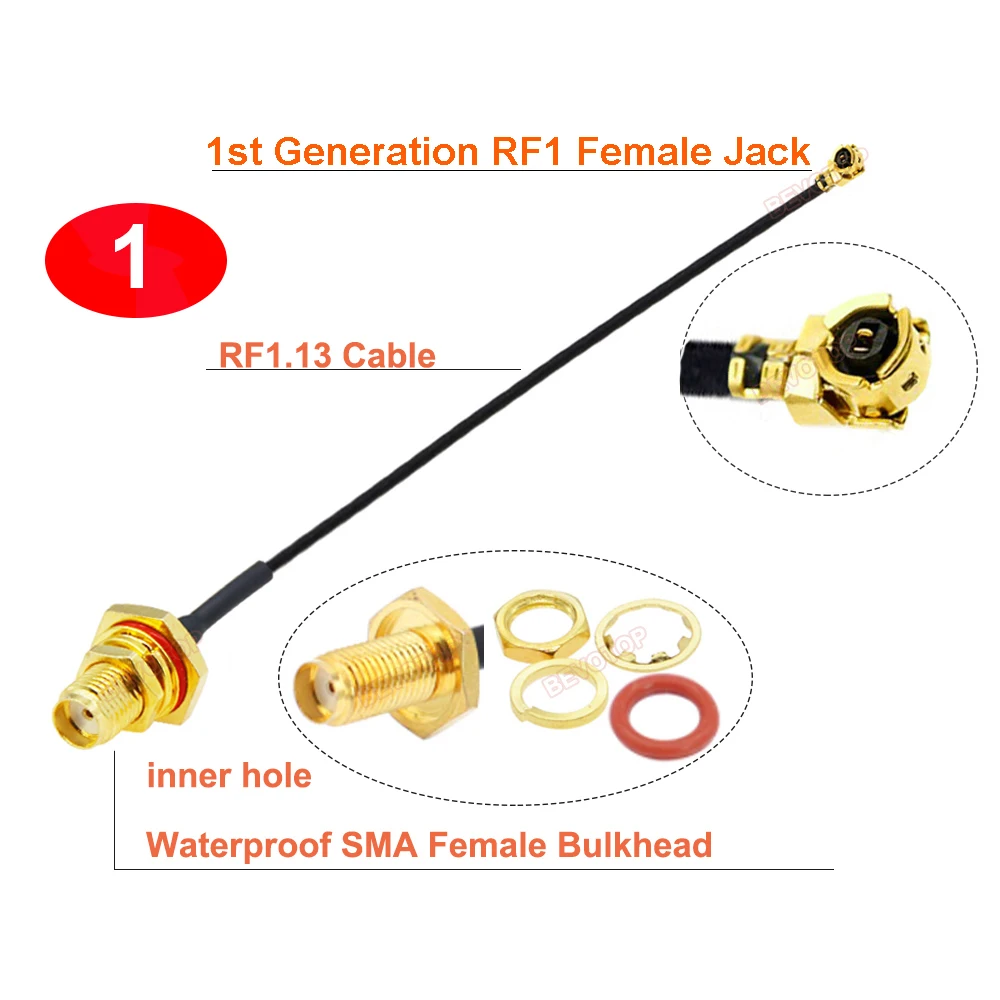 1PCS Impermeabile SMA Femmina a 1a Generazione RF1, 4a Generazione RF4 Femmina Martinetti Cavo Coassiale RF1.13 Ponticello di Estensione Pigtail