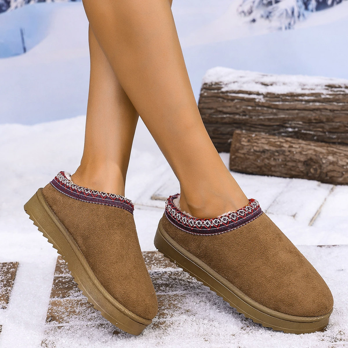 Classic Winter Style with Women's Woven Snow Boots