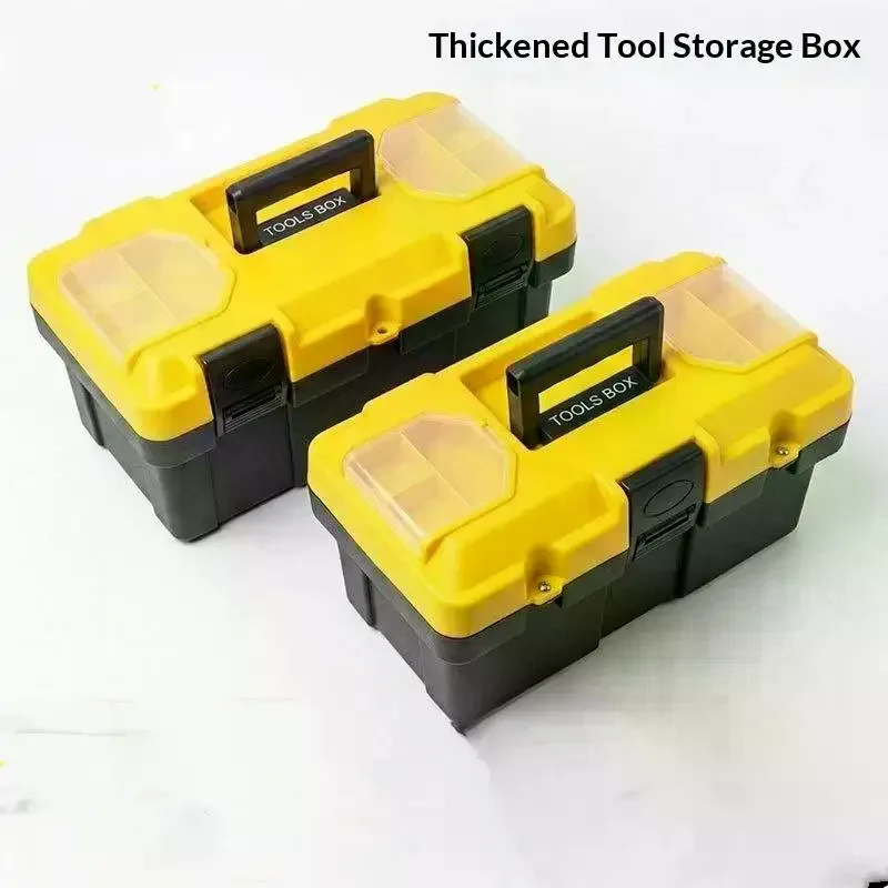 Duty Thickened Plastic Tool Box With Clear Compartments And Secure Latch Perfect For Home Garage DIY Repair Work Heavy