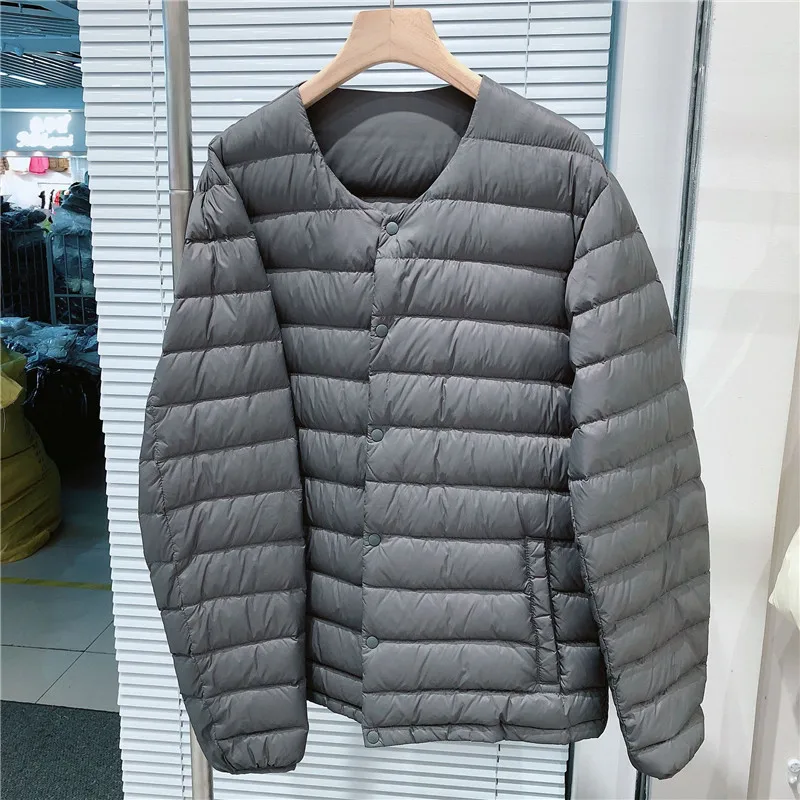 Light White Duck Down Jacket Parkas 2023 Autumn Winter Men Oversize Down Coat Male Single Breasted Warm Puffer Short Outwears