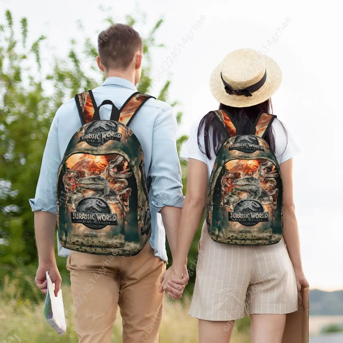 Jurassic Park World Classical Backpack Sports Student Work Daypack untuk Pria Wanita Tas Kanvas Komputer Laptop