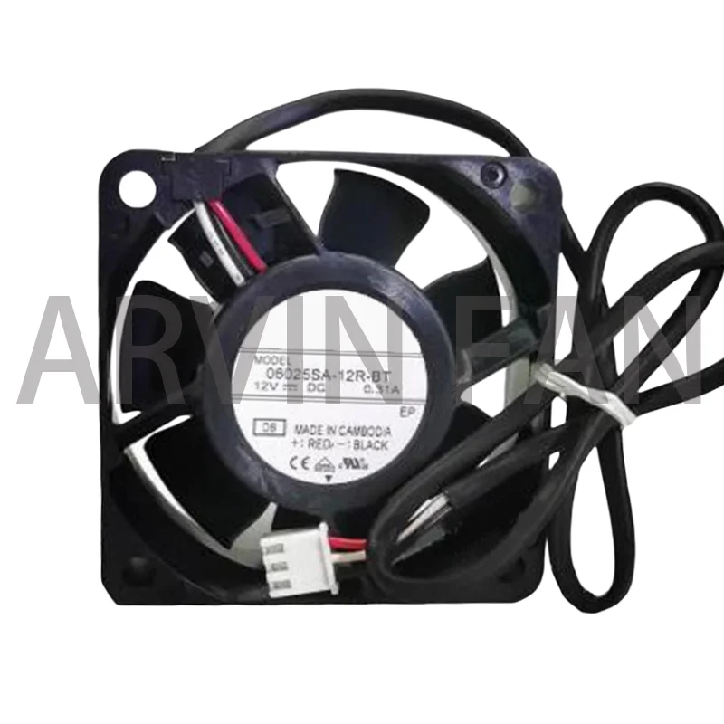 

06025SA-12R-BT DC 12V 0.31A 60x60x25mm 3-Wire Server Cooling Fan