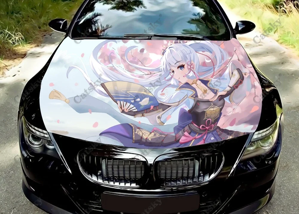 

Genshin Impact Anime Girl Car Hood Wrap Color Vinyl Sticker Decal Truck Graphic Bonnet Decal Custom Car Decoration Stickers