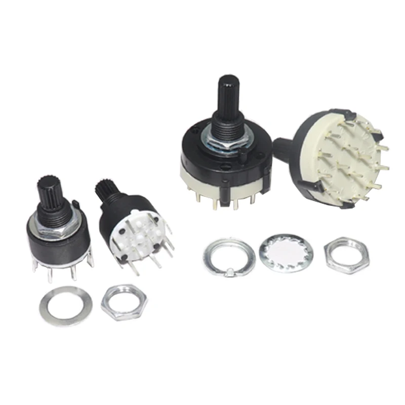 【5PCS】RS16 RS26 Rotary 1 2 3 4 Pole Position 3/4/5/6/8/12 Selectable 16mm 26mm SR16 SR26 Gear Band Switch