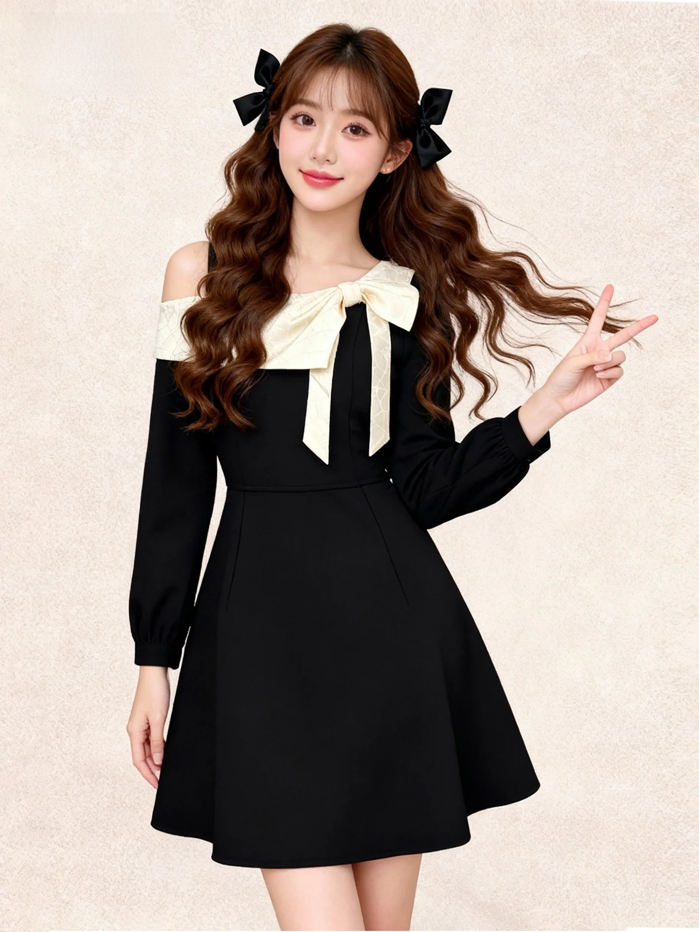 

Женское платье Chouchou Home с открытыми плечами и длинными рукавами, весеннее, с завязками на талии, для дня рождения, с юбкой