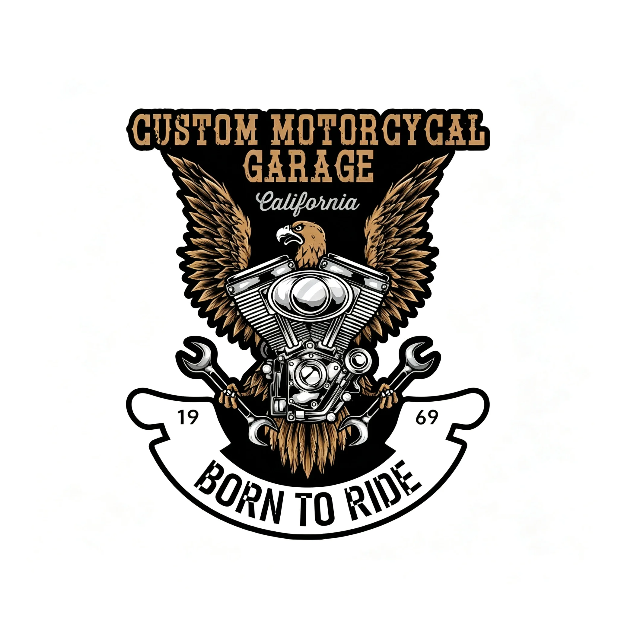 Retro CUSTOM Garage Motor Born To Ride Sticker Motorcycle Side Fuel Tank Helmet Body Auto Window Tape Car Styling Waterproof
