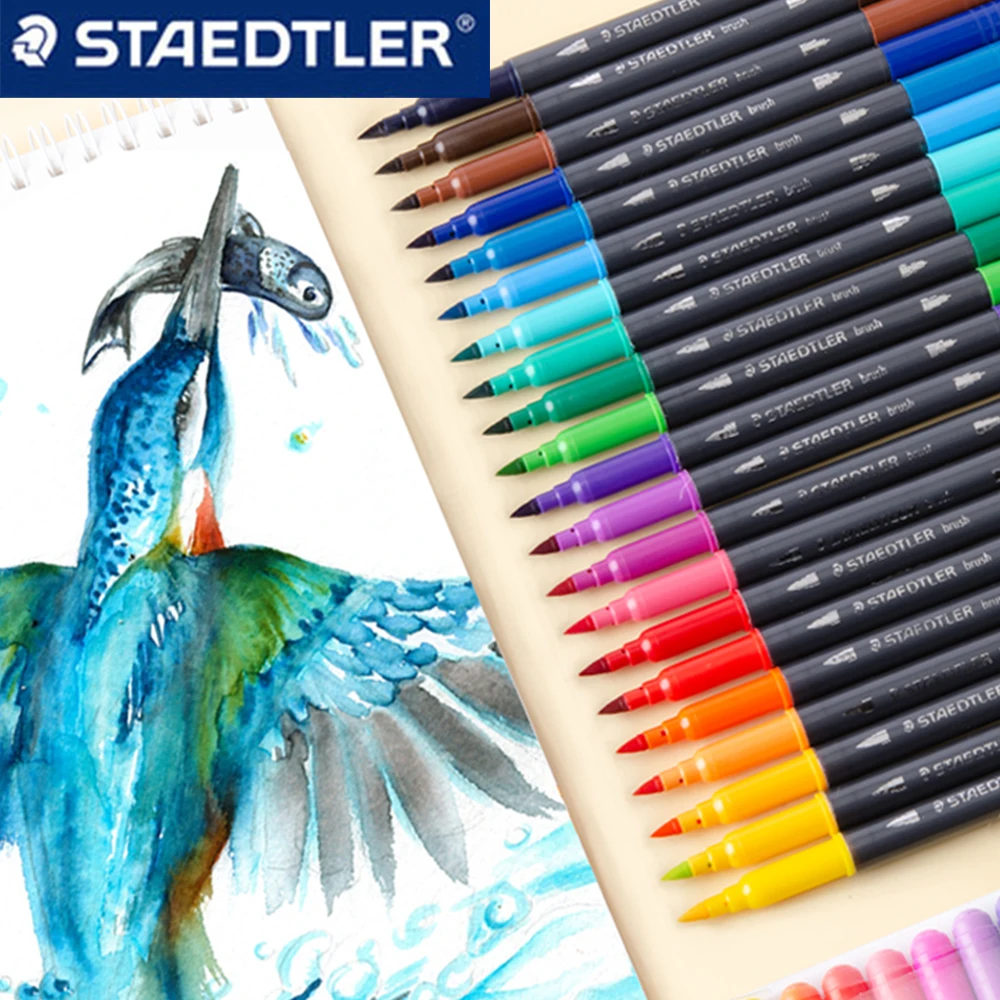 German STAEDTLER Watercolor Markers Double Headed 3001 18/36 Color Water-soluble Painting Coloring Large Capacity Art Supplies