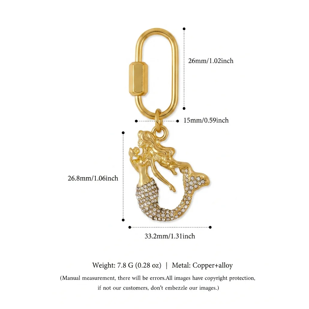 Vielseitiger, trendiger, frischer, mit Diamanten besetzter Blumen-Elefanten-Meerjungfrauen-DIY-Anhänger-Schlüsselanhänger für Schmuck. – Detail 4