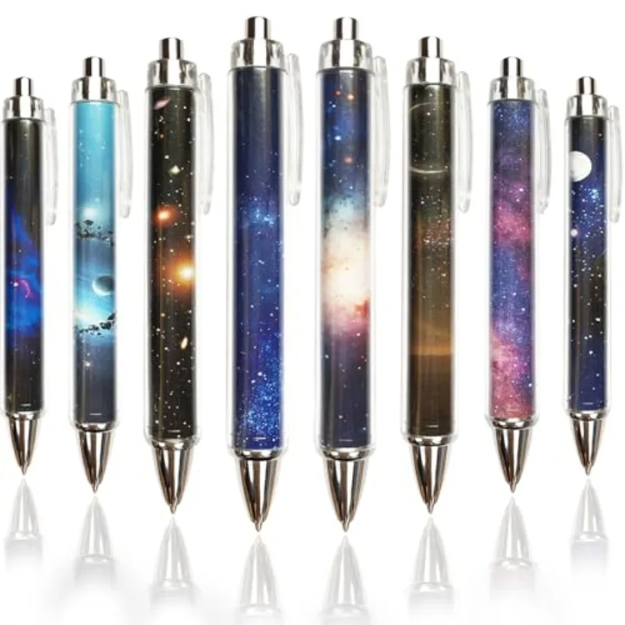 

8Pcs Galaxy Gel Ink Pens Set Funny Space Pens Cute Aesthetic Supplies Accessories Statiory for School Home Office Desk Planner