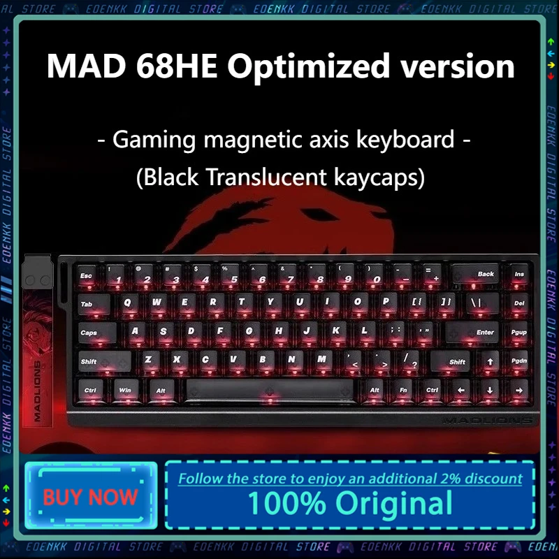 

New Madlions Mad 60/68HE Wired Mechanical Keyboard Gaming Magnetic Switch RT 0.02mm 8K Polling Rate RGB Hotswap Keyboard