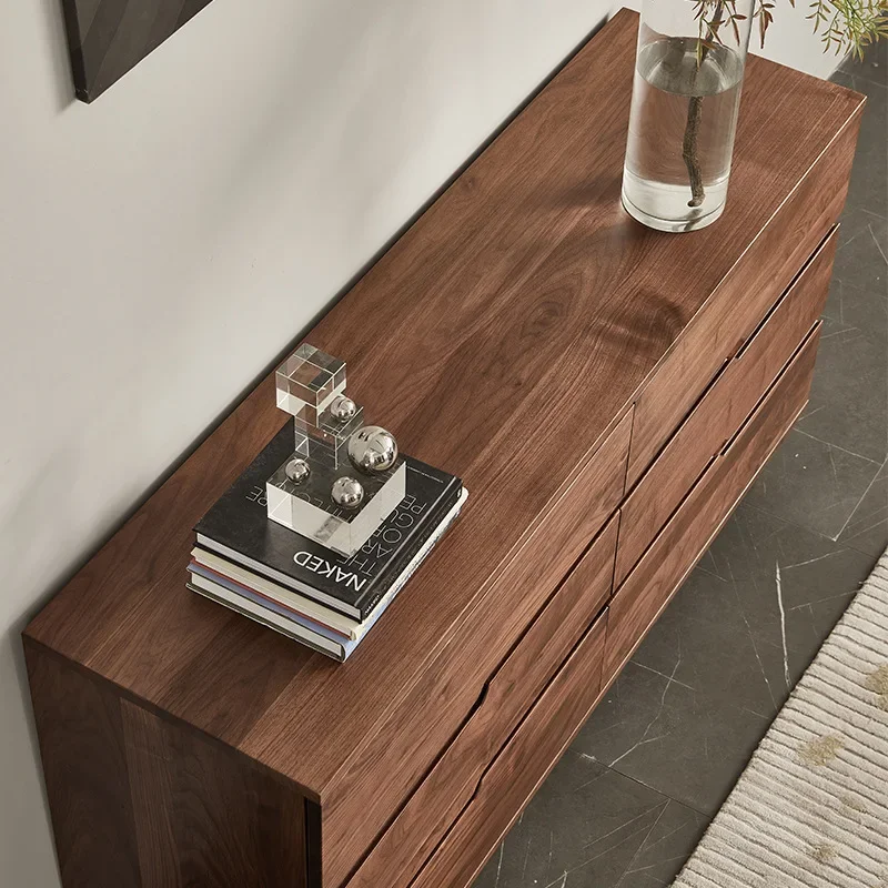 خزانة ذات ستة صدر من خشب الجوز الأسود في أمريكا الشمالية، وخزانة غرفة المعيشة، وخزانة بأدراج، وخزانة دلو من الخشب الصلب، وتخزين غرفة النوم