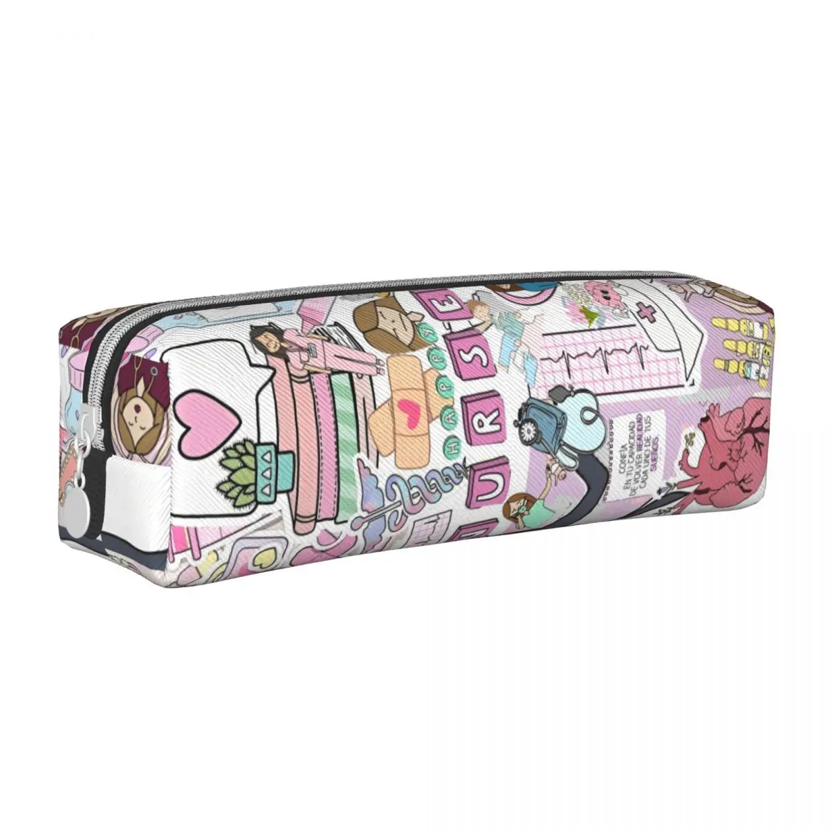 Enfermera En Apuros Nurse Pattern Pencil Case Pencilcases Pen Holder Kids Large Storage Bag School Supplies Gifts Stationery