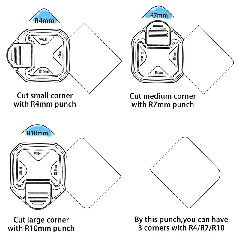 Rounder Metal Plastic Rounder Design Scrapbook Rounder Design Cards Craft Corner Punch R 4mm 7mm 10mm 3 in 1