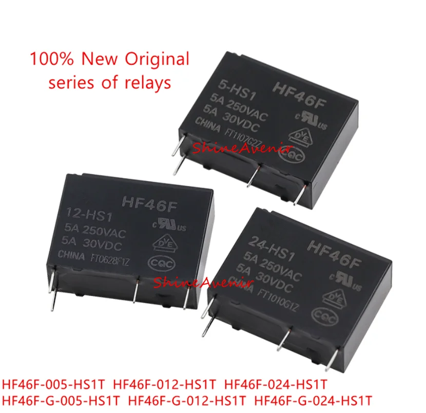 15pcs HF46F-005-HS1T  HF46F-012-HS1T  HF46F-024-HS1T  HF46F-G-005-HS1T  HF46F-G-012-HS1T  HF46F-G-024-HS1T  100% original relay