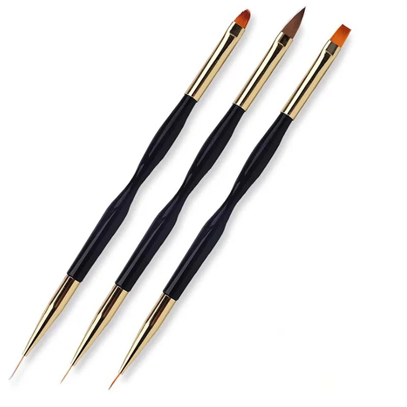 1/3PCS Ultradünner Linienzeichner Französischer Streifen-Nagelkunst-Liner-Pinsel-Set Doppelseitige UV-Gel-Malpinsel Maniküre-Werkzeuge – Detail 7