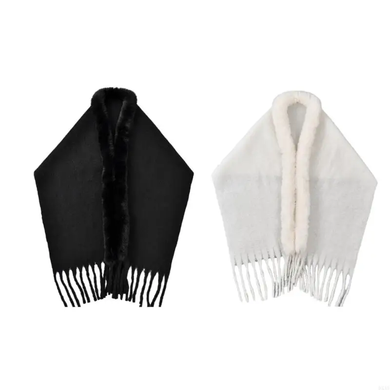 DXAE Winter Warm Bridal Shawl Wedding Shawl Bride Capes Faux Furs Women Wrap