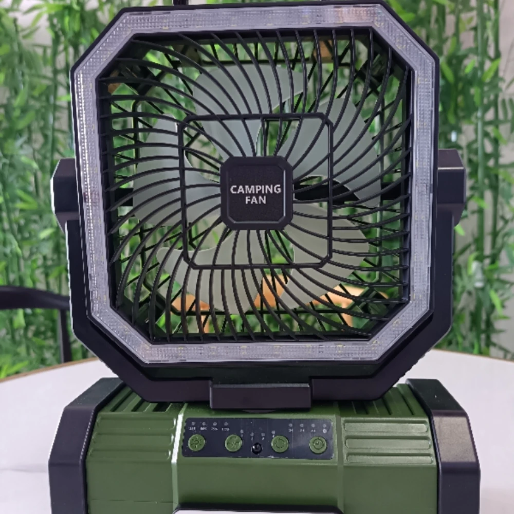 

Rechargeable Portable Camping Fan,USB Battery Operated Powered Shaking Head Fan with LED Lantern for Power Outage,Fishing,Travel