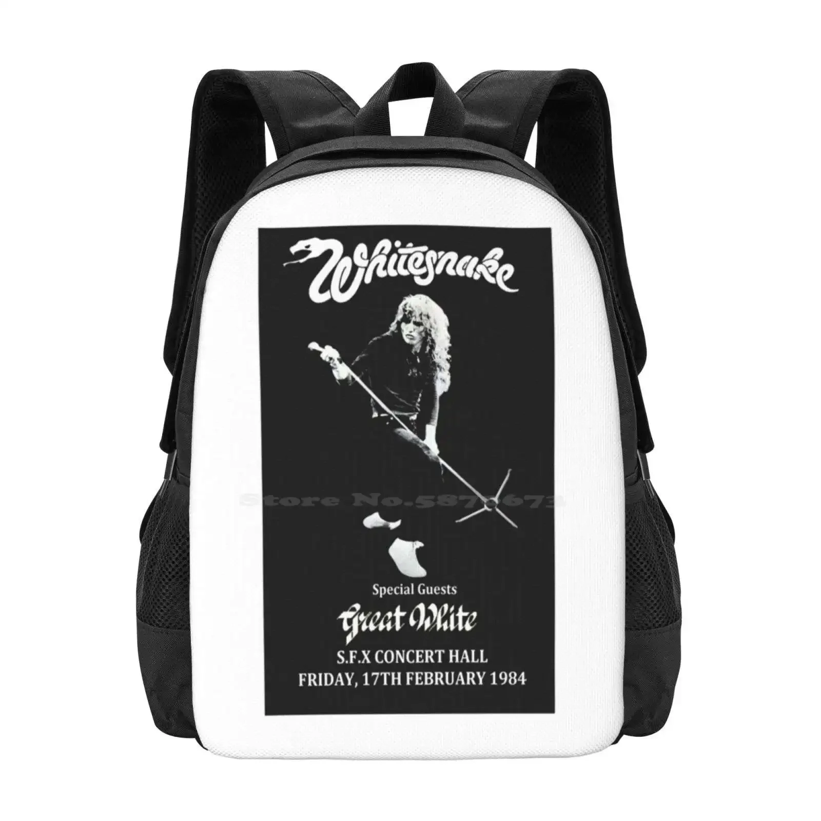 

Best_Atwork Hot Sale Schoolbag Backpack Fashion Bags Whitesnake Logo Music Whitesnake 1 Whitesnake 2 Classic Vintage Band Dio