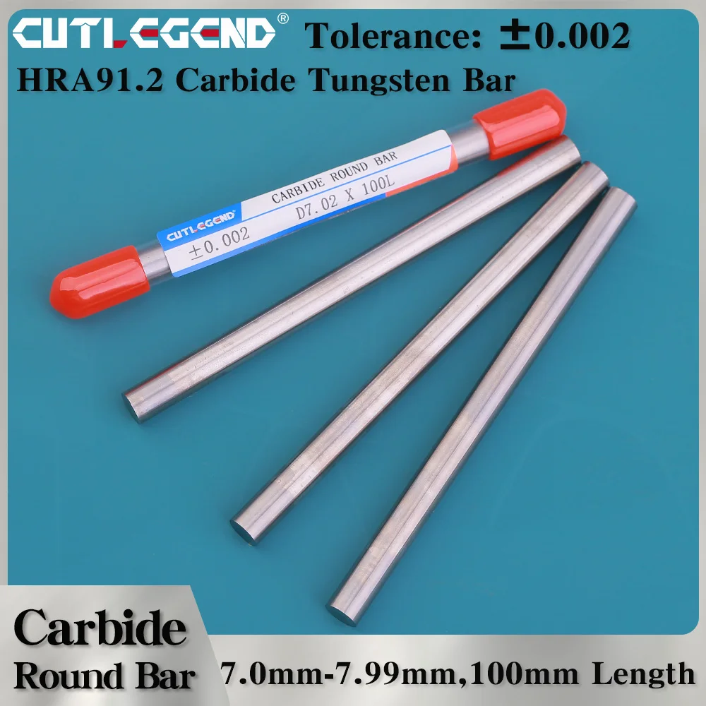 

HRC60 Solid Carbide Rod 7.00-7.99mm Interval 0.01mm High Precision 100mm Length Straight Shank Carbide Round Bar Lathe Too
