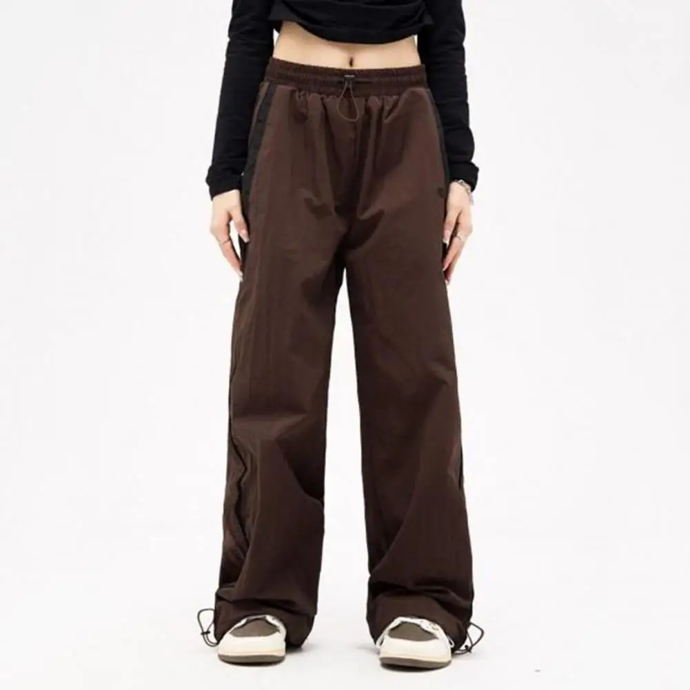 Straight Wide Leg Long Trousers Stylish Women's Summer Casual Pants with Elastic High Waist Wide Leg Design for Streetwear