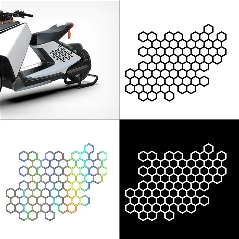 Honeycomb Car Stickers Motorcycle Electric Motorcycle Body Decals Fashion Open Style Decoration Decor Tuning Headlamp Stickers