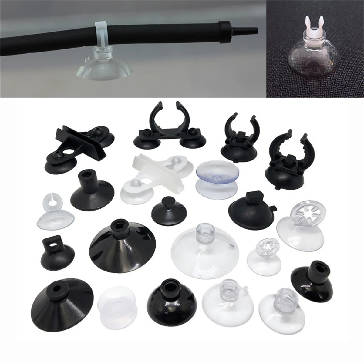 20Pcs Rubber Suction Cups Fish Tank Pump Oxygen Tube Sucker Fixing Clips Aquarium Heater Diving Lamp Air Line Pipe Wire Holders