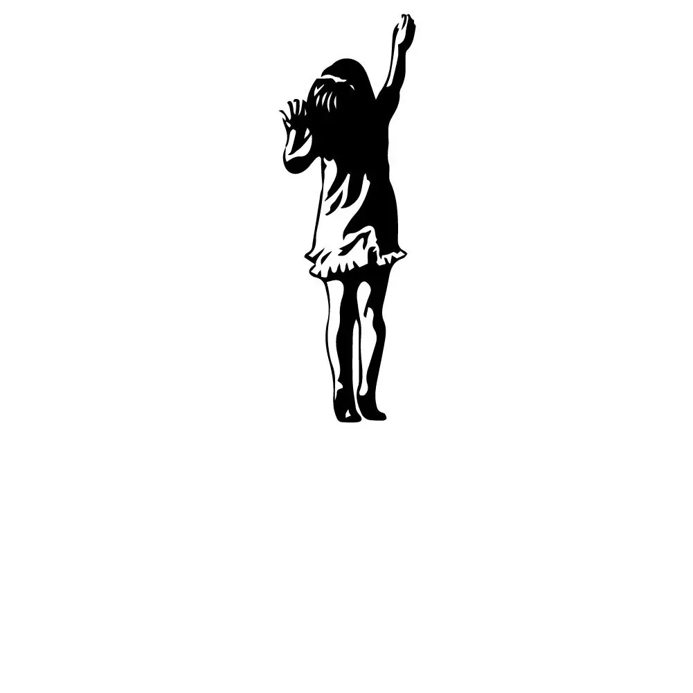 Banksy Girl Small Door Sticker Decal Girl Kids Bedroom Street Art Graffiti Vinyl Home Decoration - Wall Stickers