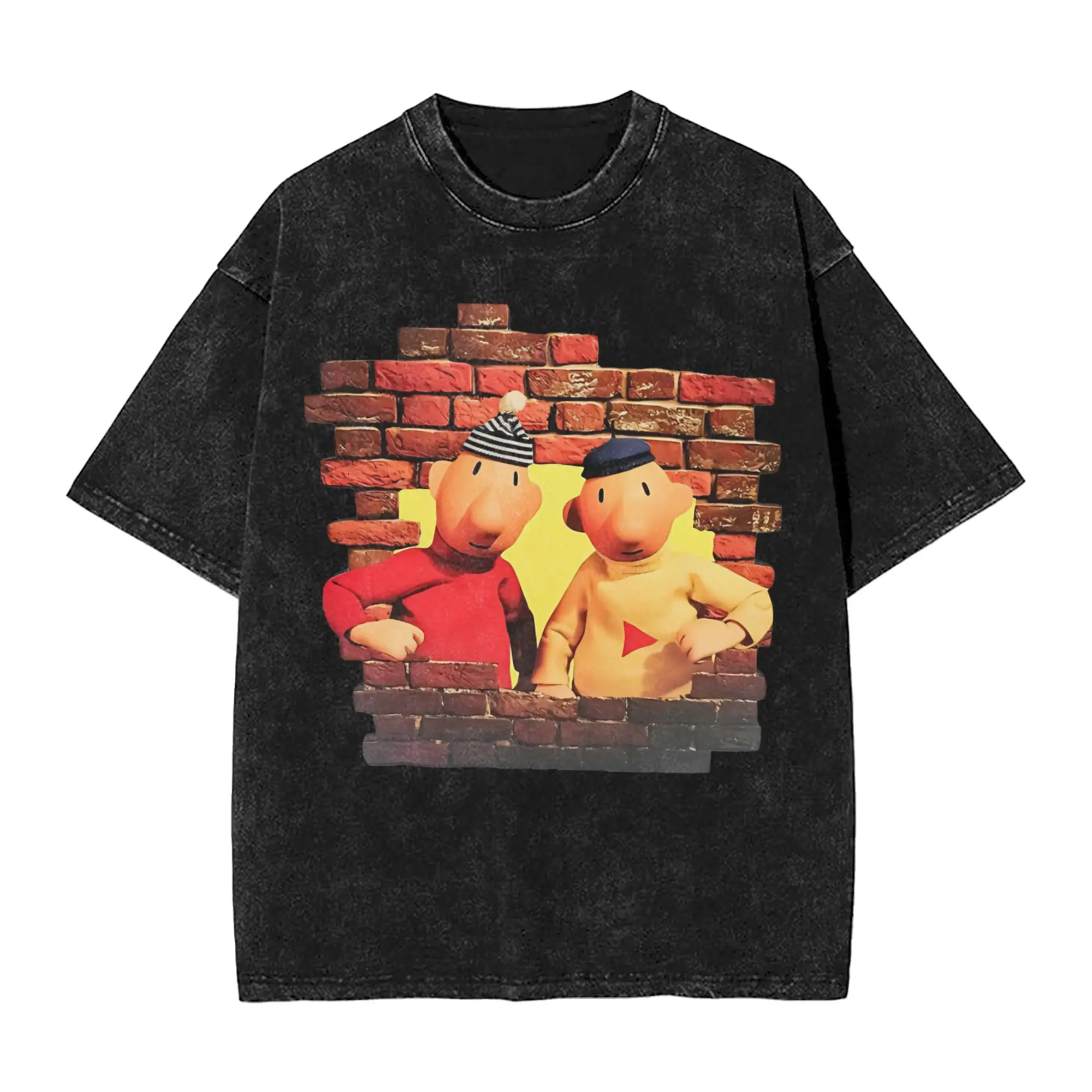 Men's Pat and Mat Cartoon T Shirts  Tees Summer Y2K Casual Short-Sleeve T-Shirt Crewneck Hip Hop Casual Tee Shirt Dropshipping