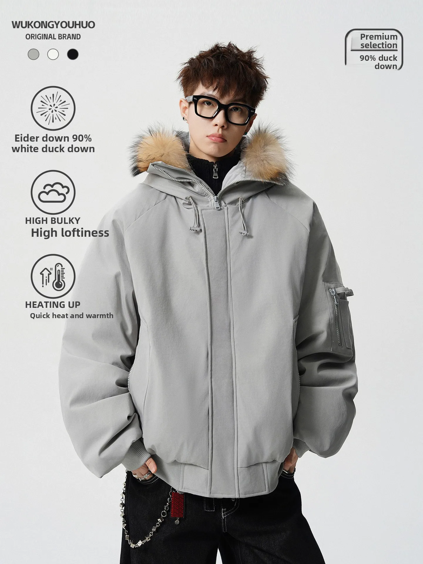 

Теплая зимняя куртка с капюшоном и меховым воротником, мужское свободное пальто на пуху, молодежная модная верхняя одежда для повседневной носки