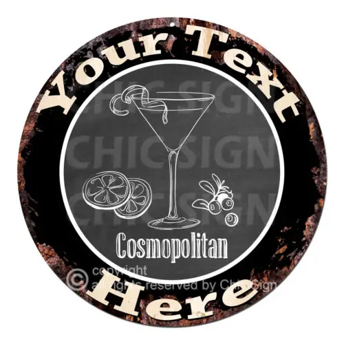 CP-0191 ANY NAME'S Custom Personalized Cosmo Cocktail Metal Sign Decor Gift idea