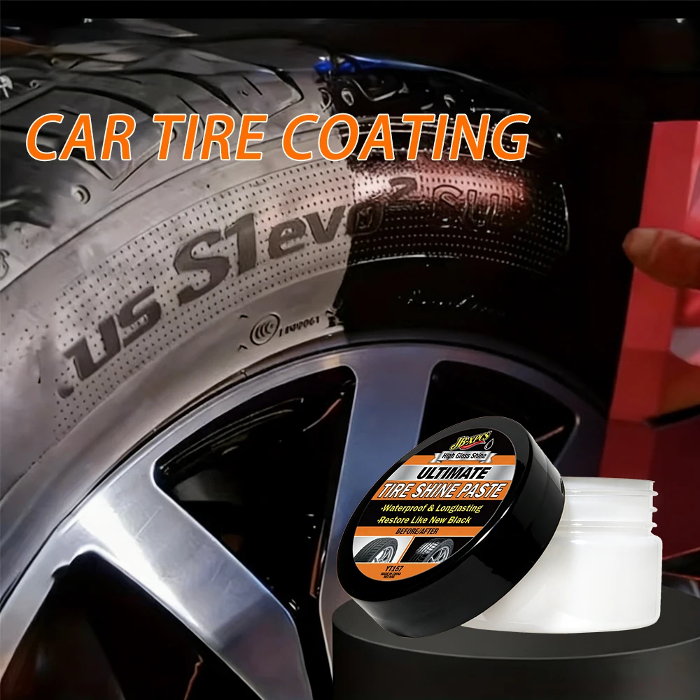 Car Tire Shine Coating Type Wax Polish High Gloss Agent Long Lasting Protection Type Shiny Cream Polisher Tire Renovator YT157