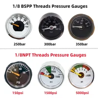 HPA Mini 1/8BSPP 1/8NPT manómetro cilindro de Gas accesorios reguladores de repuesto